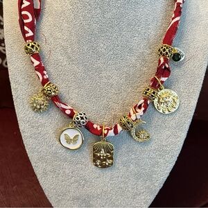 Red Bandana Charm Necklace for Bohemian Style